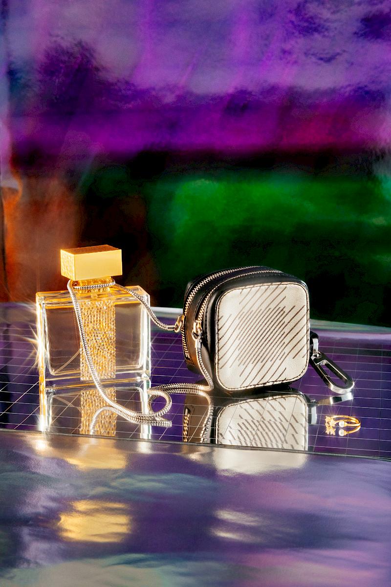 Micallef perfume, Emporio Armani bag and Ole Lynggaard Ring