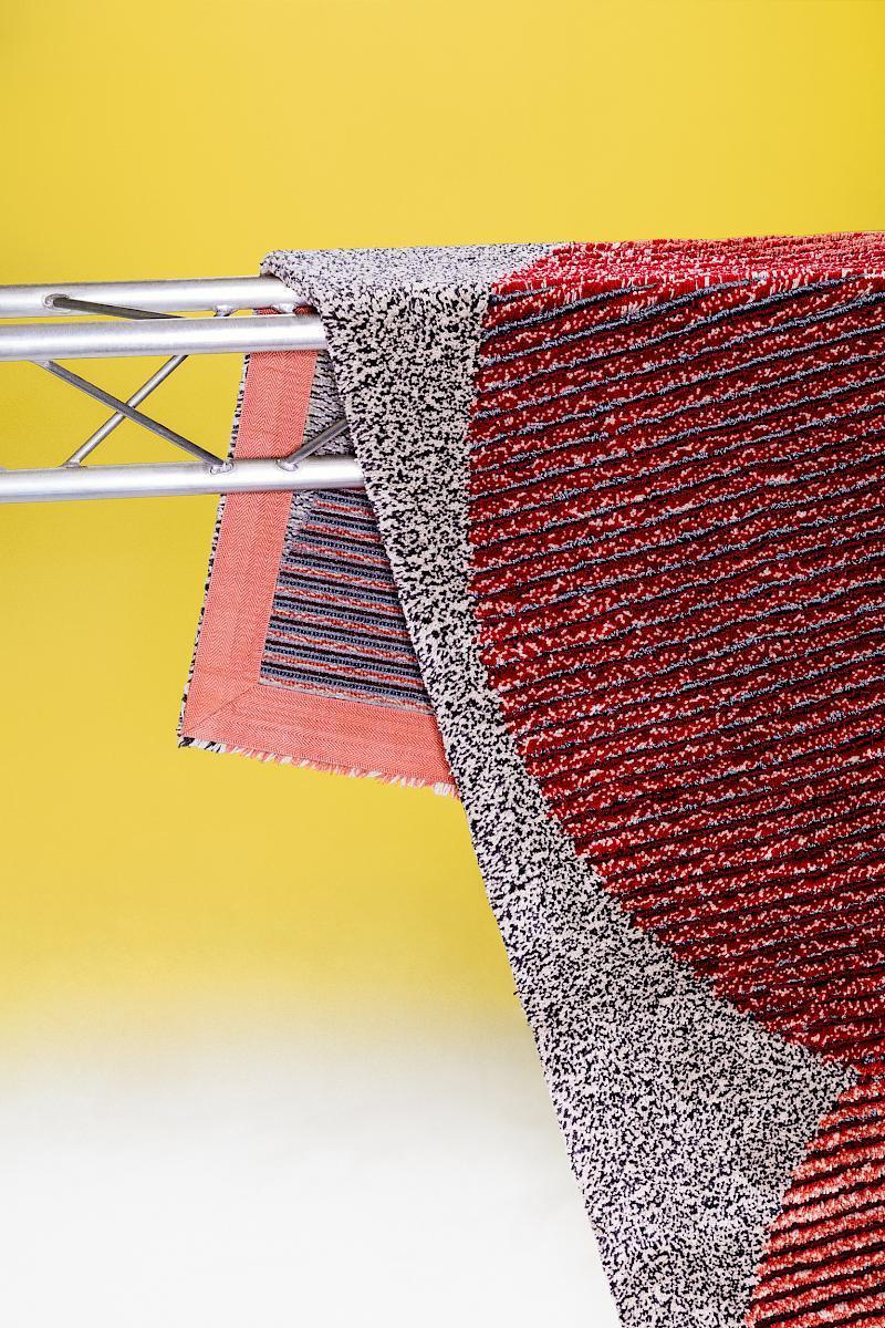A close-up of a Diffract rug by Laure Krayenbühl, a-project studio